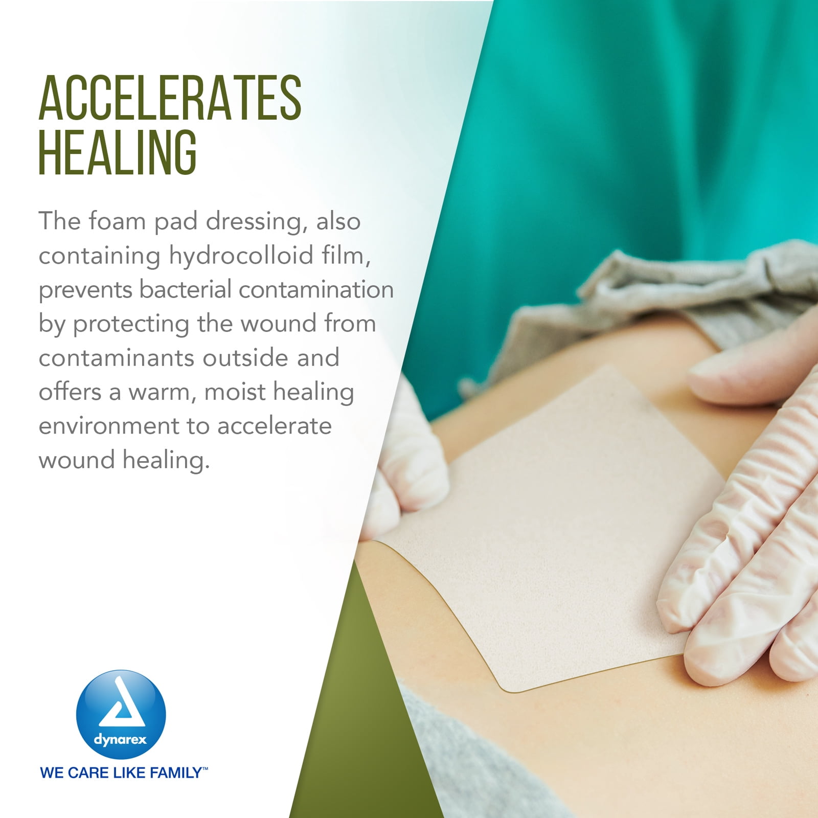 Dynarex CuraFoam Foam Dressings, Non-Bordered, Sterile, Provides Cushioned and Moist Wound Care, Used for Medium to Heavy Exuding Wounds, 6" x 6", 1 Box of 10 CuraFoam Dressings