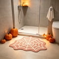 thumbnail image 5 of 18×28 Inch Halloween Spider Web Bath Mat, Non Slip Absorbent Bathroom Rug, Spooky Cobweb Floor Mat for Tub, Bedroom, Kitchen, Indoor Halloween Home Decor (C), 5 of 6