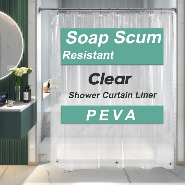 Cortina de ducha AmazerBath transparente, impermeable, 180 x 180 cm