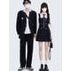 thumbnail image 5 of Conjunto de 2 piezas de estilo universitario para mujer, chaqueta, vestido, falda con cinturón, ropa de calle, abrigo informal Harajuku BF, primavera y otoño, novedad de 2024, 5 of 5