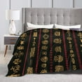thumbnail image 4 of DouZhe Ultra-Soft Micro Fleece Lightweight Flannel Bed Blanket, Boho Ethnic Tribal Elements Print Cozy Warm Throw Blankets, 50"x40", 4 of 7