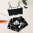 thumbnail image 4 of Puliio Womens Halloween Pajamas Sets Pumpkin Print Sleeveless Camisole with Shorts Homewear Pajama Sleepwear Set, 4 of 6