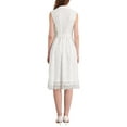 thumbnail image 3 of INSPIRE CHIC Women's Sleeveless Lace Dress Lapel Collar Wedding Cocktail Belted Button Down A-Line Dresses S White, 3 of 5