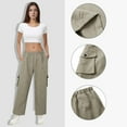 thumbnail image 4 of QASIEATN Women's Fashionable and Casual Workout Pants with High Waist Pants with Zipper Suitable for Jogging And, 4 of 9