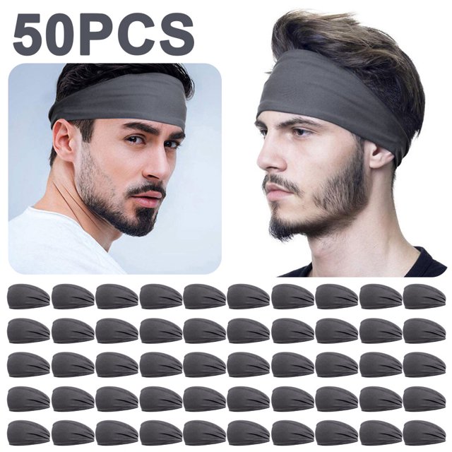 Hombres Mujeres Fitness Sweatband Elástico Running Diadema Secado Rápido (gris Oscuro)