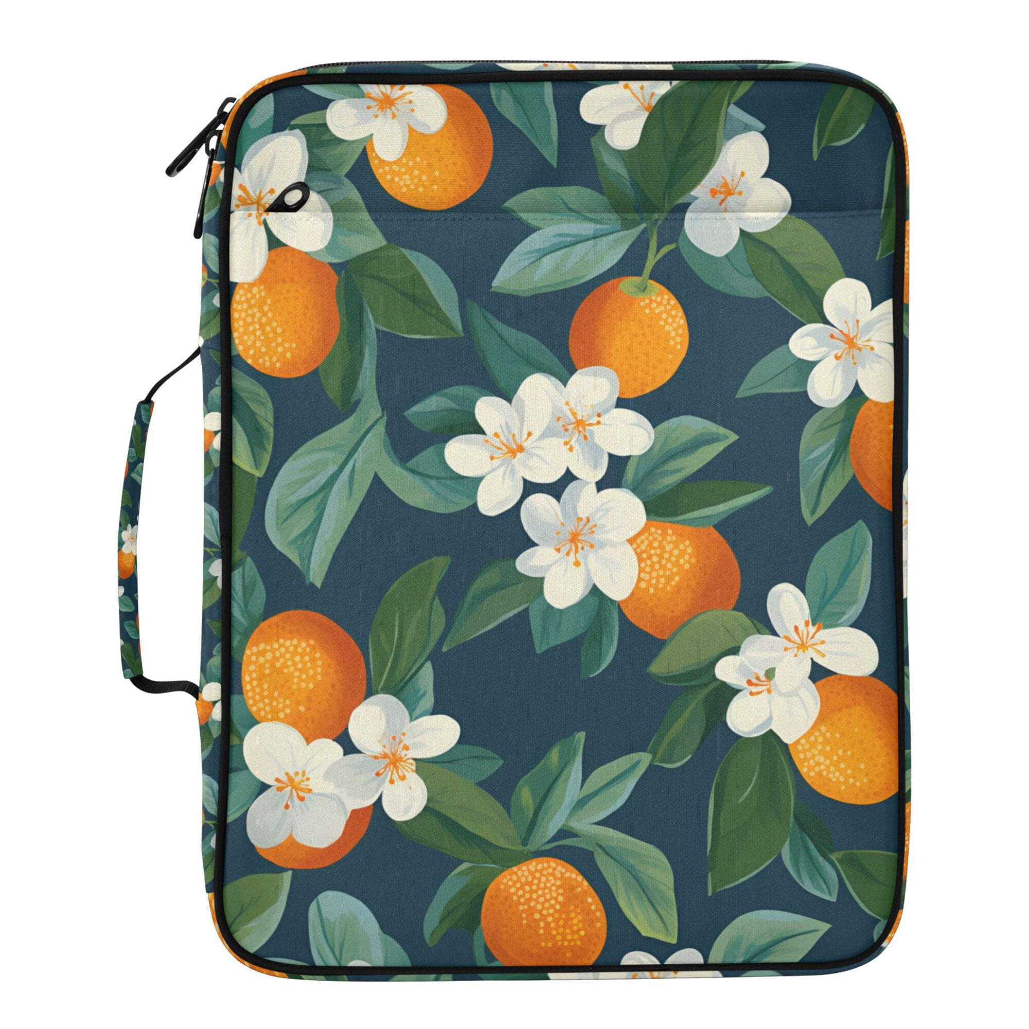 FORMRS Accordion File Folder A4 Size 7-Pocket Expanding Document Organizer Bag with 3 Ring Binder, Orange Fruit