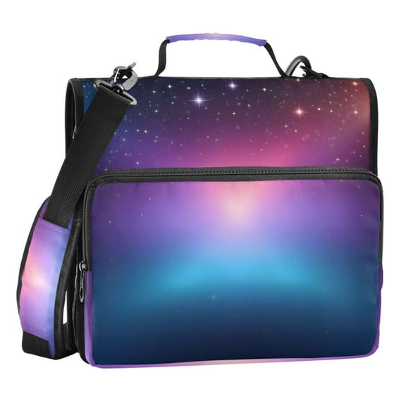 ALAZA Zipper Binder Blue Starry Gradient 3 Ring Trapper Keeper File Folder Organizer Bag