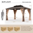 thumbnail image 3 of Gymax 10'x13' Patio Double-Roof Hardtop Gazebo w/ Galvanized Steel Roof Aluminum Frame, 3 of 10