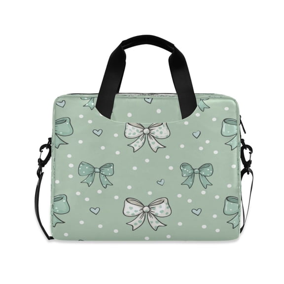 16" Laptop Briefcase for Work Travel Laptop Shoulder Bag Carrying Handbag Laptop Case Green and Mint Bows