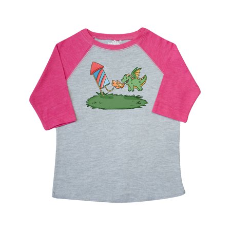 

Inktastic 4th of July Cute Green Firework Dragon Gift Toddler Boy or Toddler Girl T-Shirt