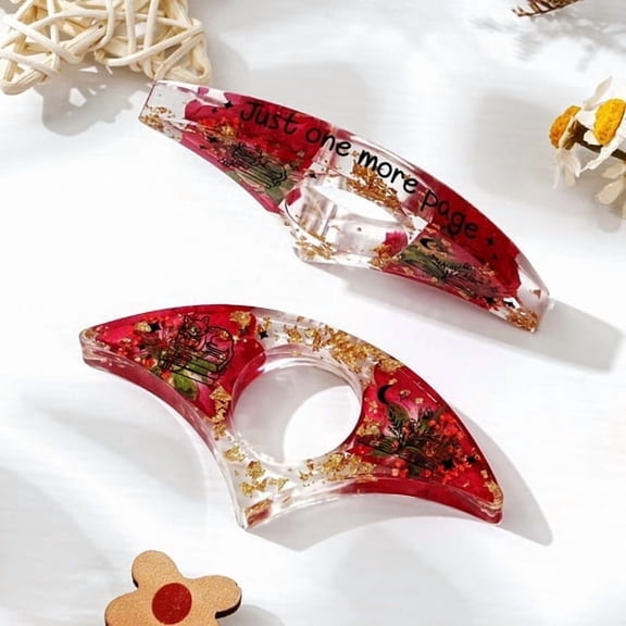 Personalised Birthday Flower Resin Bookmark, Thumb Ring Bookmark for Christmas Birthday Gifts, Custom Flower Handmade Thumb Ring Reading Accessories