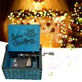 thumbnail image 3 of Wooden Hand Crank Music Box Classic Vintage Wood Handmade Musical Box, 3 of 8