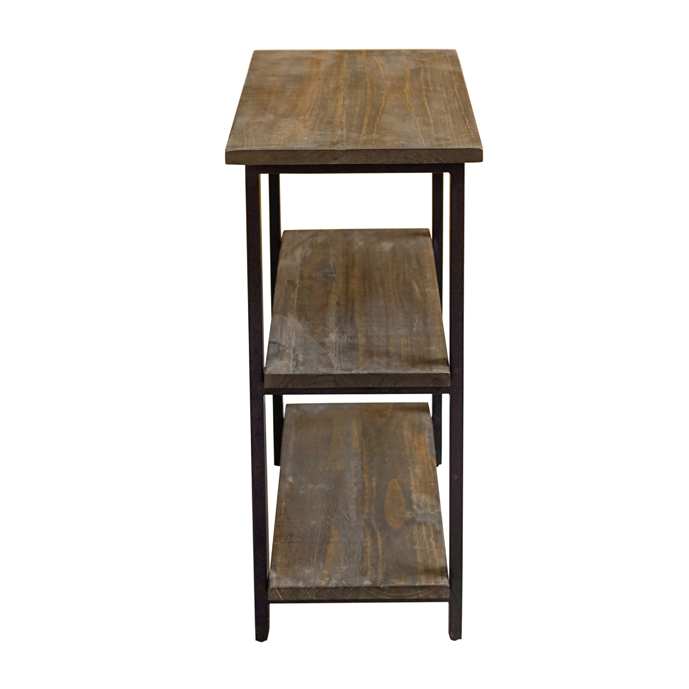 Alaterre Furniture Pomona 31"H 2-Shelf Metal and Solid Wood Under-Window Bookcase