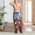 thumbnail image 2 of Balery Halloween Pets Pumpkins Pantalones de pijama para hombre, pijama ultraligero, pantalón de descanso-Small, 2 of 6