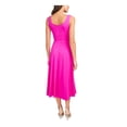 thumbnail image 2 of MSK Womens Pink Stretch Sleeveless Scoop Neck Midi Fit + Flare Dress L, 2 of 2