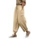 thumbnail image 1 of Pantalones de Lino Mujeres Color Sólido Cintura Elástica Pantalones de Ropa de Trabajo Casual Longitud Del Tobillo Verano, 1 of 8