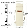 thumbnail image 6 of Tirrinia Single Wine Cooler Bags, Insulated and Padded Portable Wine Tote Carrier for Travel, BYOB Restaurant, Wine Tasting, Party, Great Mothers Day Gifts for Wine Lover, Beige, 6 of 8