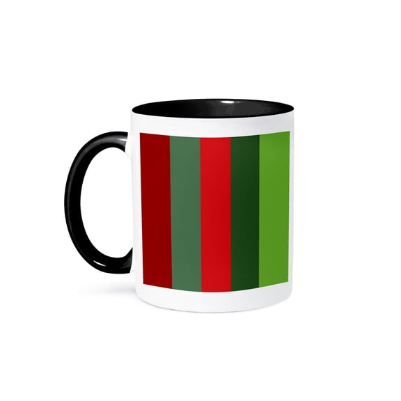 3drose, Kitschmas Fir Christmas Tree Retro Vector Cut Out, 15oz Two-tone Black Mug