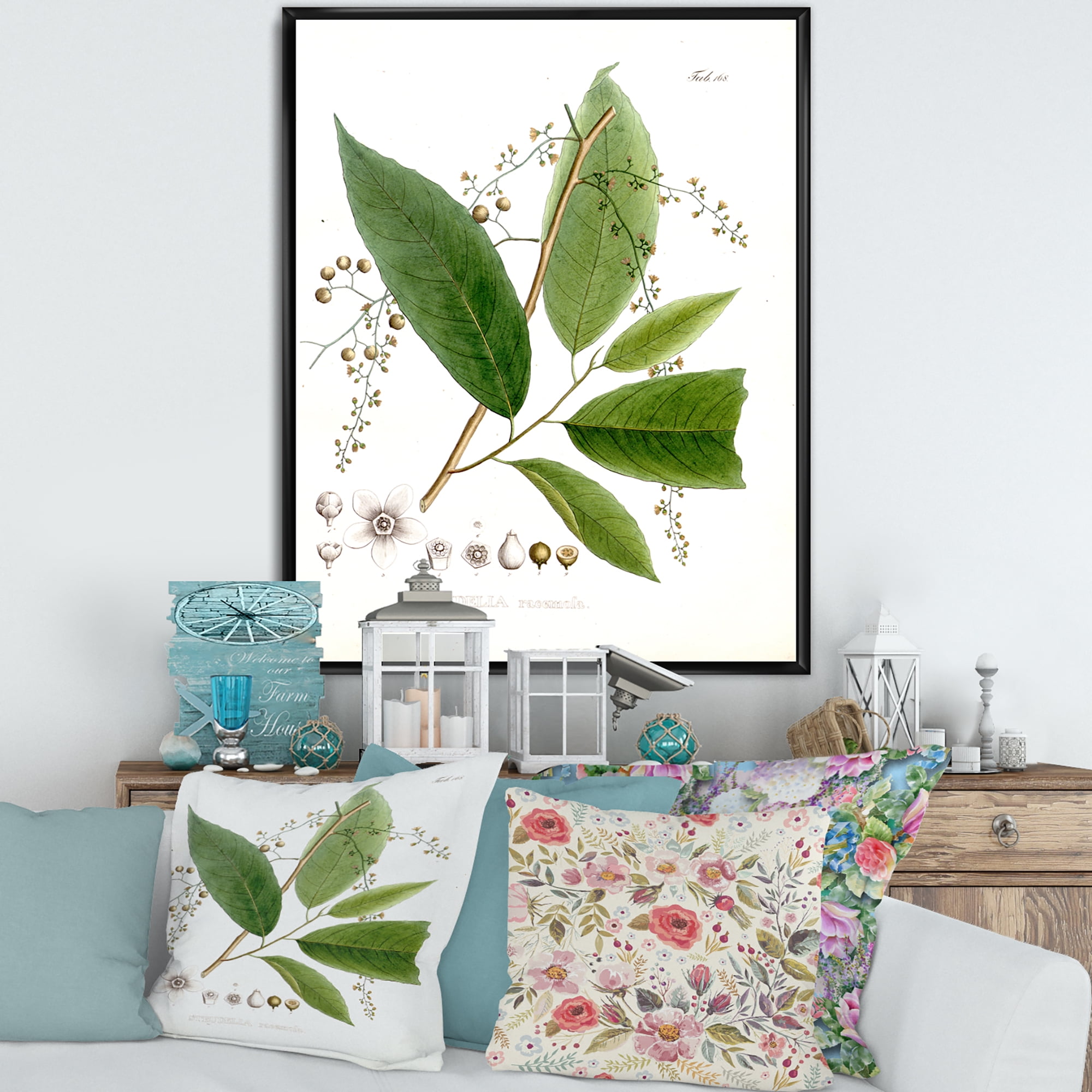 Designart 'Ancient Brazilian Plant I' Traditional Framed Canvas Wall Art Print