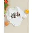 thumbnail image 3 of Liacowi Newborn Baby Boys Girls Halloween Outfit Long Sleeve Pumpkin Letters Print Romper Bodysuit 3 6 9 12 Months Infant Boys Girls Halloween Onesie Jumpsuits 0-18M, 3 of 9
