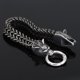 thumbnail image 2 of Pulsera de acero inoxidable para hombre con cabeza de lobo y eslabones franco con cierre de anillo de resorte, 2 of 5