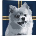 thumbnail image 1 of ARTCANVAS Pomeranian Dog Breed Blue Yellow Modern Canvas Art Print - Size: 12" x 12" (1.50" Deep), 1 of 9