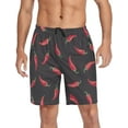 thumbnail image 6 of FREEAMG Red Chili Pepper Pattern Men's Pajama Pants Shorts Sleepwear Lounge Pajama Bottoms, 6 of 7