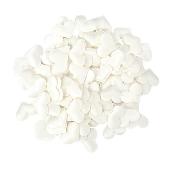 GOOHOCHY 600pcs Artificial Petals Love Heart Fake Sponge Heart Party Supplies Wedding Engagement Table Confetti Decoration (White)