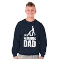 thumbnail image 3 of Walking Dad Nerdy Zombie Movie Lover Men's Big & Tall Crewneck Sweatshirt Brisco Brands 3X, 3 of 4