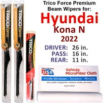 2022 Hyundai Kona N Performance Beam Wipers (Set of 3) w/Rear Wiper