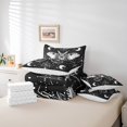 thumbnail image 5 of Erosebridal Boho Moth 7 Pcs Comforter Set King,Gothic Skull Bed in a Bag Men,Bohemian Moon Galaxy Starry Sky Flat Fitted Sheet,Exotic Moth Skeleton Bones Bedding Set,Black White, 5 of 5