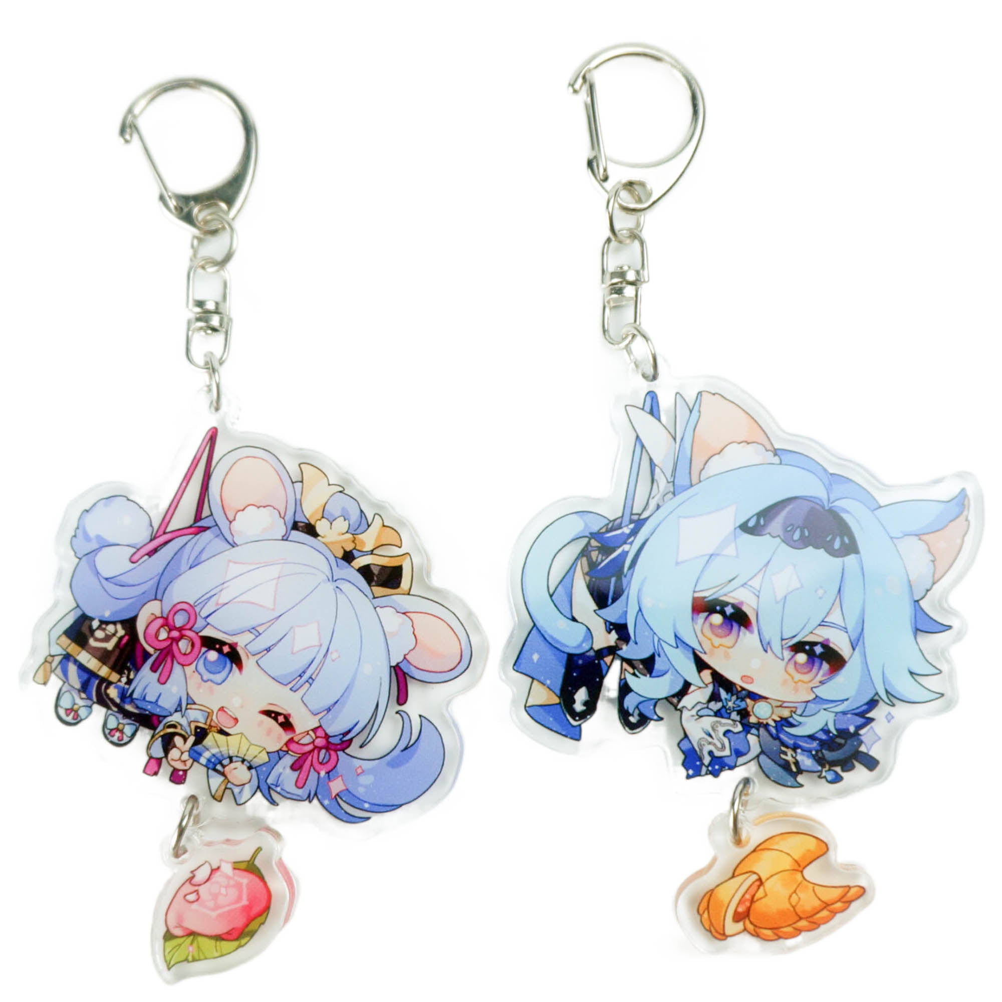 ZILEFSILK 2PCS Anime Game Genshin Impact Figure Lumine Keqing Cute