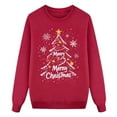 thumbnail image 4 of Fiaer Matching Family Christmas Sweatshirts Tree Letter Graphic Crew Neck Pullovers Long Sleeve Loose Fit Xmas Trendy Tops Dad XL, 4 of 4