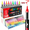 168 Colours, variant on COORIART 24 Colors Acrylic Paint Markers, Soft Brush Tip Pens, Automatic Ink Control No Bleed Markers Set for Wood, Stone, Canvas, Glass, Fabric, Egg, Rock Painting and DIY