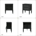 thumbnail image 2 of 27"Tall Farmhouse Wooden 2-drawer End Table with Charging Station Round Ring Pulls End Table Chacoal, 2 of 6
