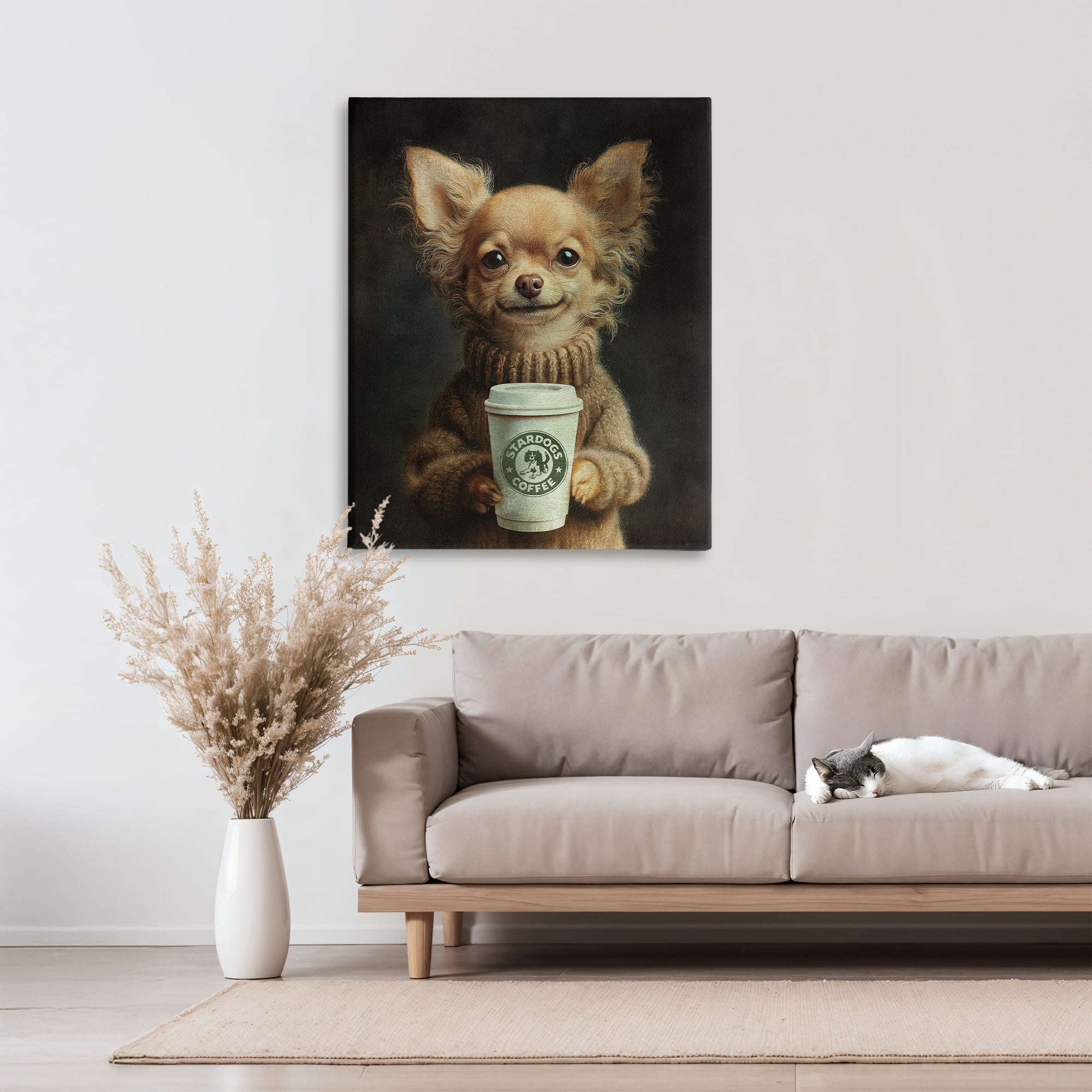 Stupell Industries Espresso Pup in Cozy Sweater Canvas Wall Art, design by Svetlana Aleynikova