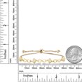 thumbnail image 2 of Gem Stone King 1.20 Ct Round Cabochon White Ethiopian Opal 18K Yellow Gold Plated Silver Keren Hanan Women Adjustable Infinity Tennis Bracelet, 2 of 3