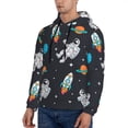 thumbnail image 3 of Balery Space Pattern Mens Hoodie Kangaroo Pocket Hoodie Pullover Hooded Sweatshirt Ideal for Daily Wear Travel and Home-4X-Large, 3 of 7