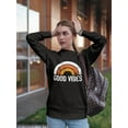 thumbnail image 2 of Good Vibes And Rainbow Women Sweatshirt, Female Small, 2 of 4