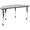 thumbnail image 2 of Emma + Oliver Mobile 60" Half Circle Wave Flexible Collaborative Grey Adjustable Height Activity Table, 2 of 11
