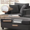 thumbnail image 3 of LEHZROAJ Oversized Upholstered Sofa with Ottoman,Comfy Corduroy Couch Pillows Deep Seat for Living Room,Bedroom(Gray), 3 of 12