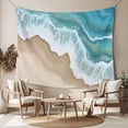 thumbnail image 2 of Turquoise Ocean Large Tapestry for Bedroom Wall Hanging Tapestry,Gradient Brown Shore Sandy Beach Abstract Ceiling Backdrop Tapestries Poster Blanket Wall Decor for Teens Room Living Room 100" x 59", 2 of 8