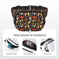 thumbnail image 5 of Zufioo Seafood And Drinks Print Square Double Layer Waist Bag, Durable & Stylish Fanny Pack with Zippered Pockets and Adjustable Strap for Outdoor & Daily, 5 of 9