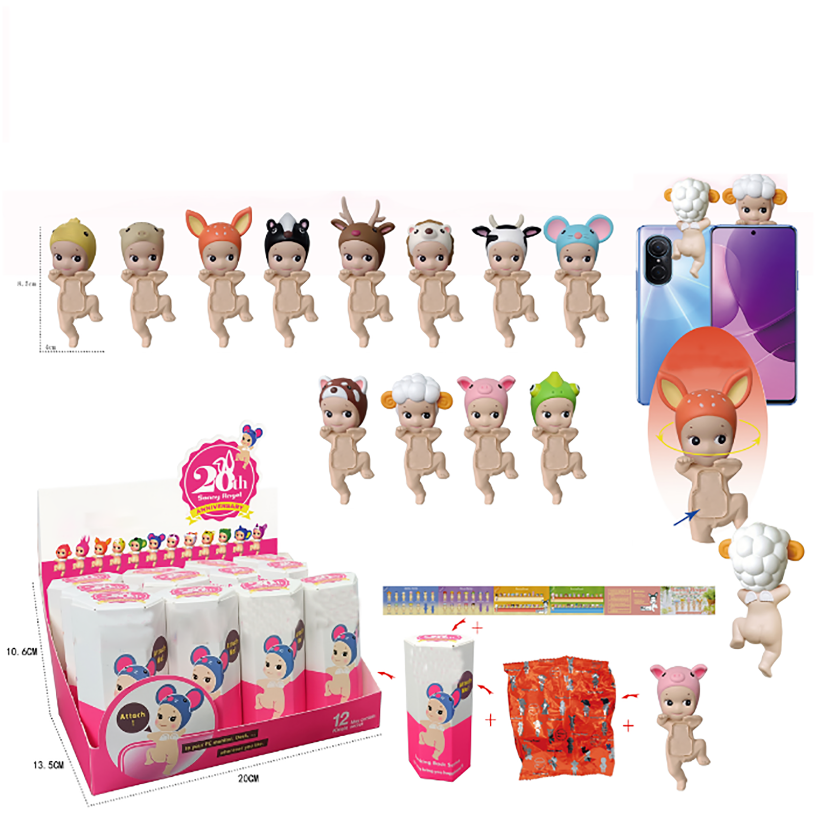 12体 新品Sonny angel hippers Sonny Angel Hippers Series- Original Mini Figure- 12 pcs