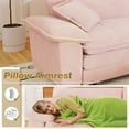 thumbnail image 5 of Muumblus 80.5" Corduroy Loveseat Sofa, Oversized Upholstered 2-Seater Fluffy Cloud Sleeper Couch for Living Room/Apt, Pink, 5 of 10