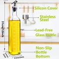 thumbnail image 2 of Dispensador de aceite Botella de aceite de oliva Rociador de vidrio de 500 ml Botella dispensadora de aceite de oliva para cocinar Botella de vidrio para aceite y vinagre, 2 piezas, 2 of 4