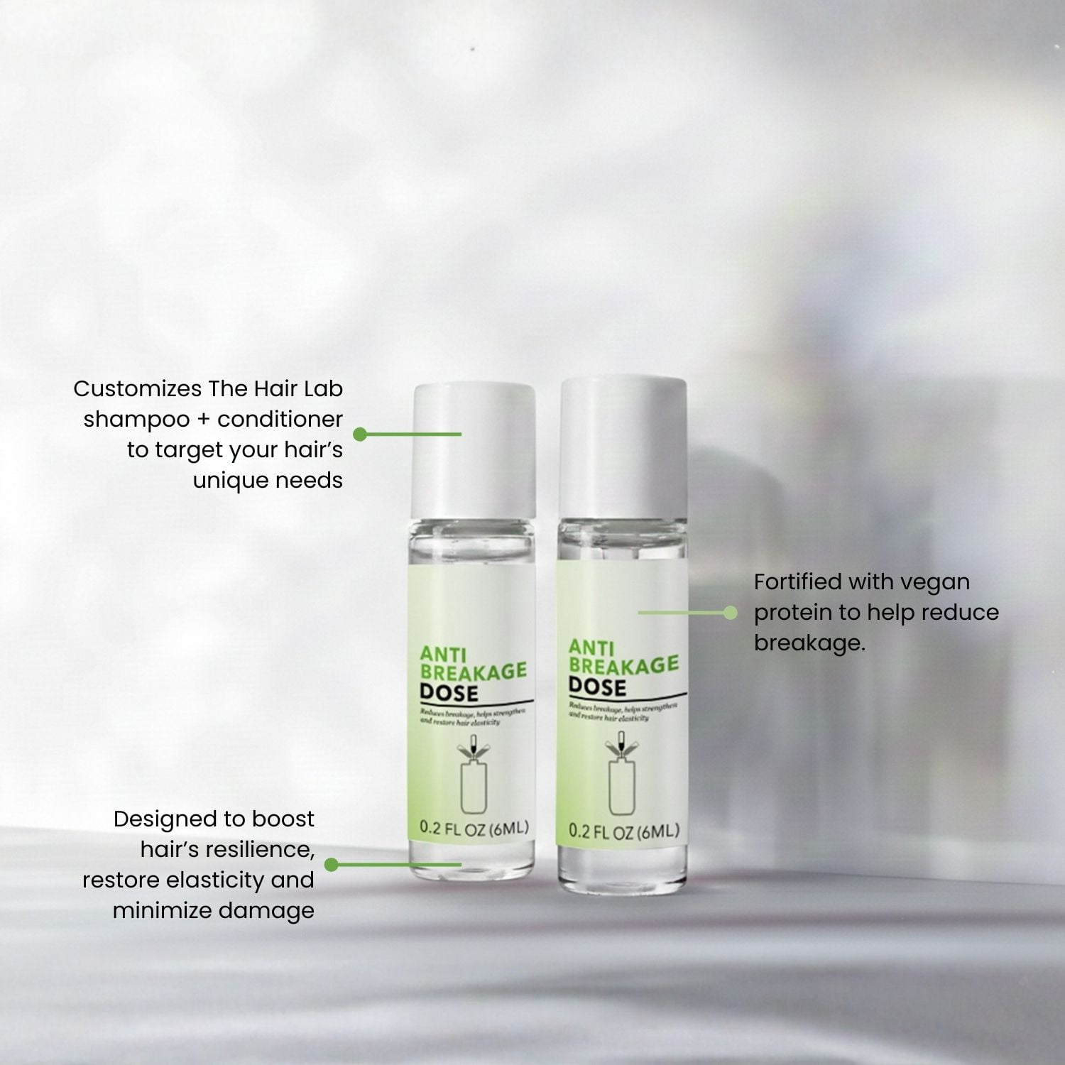 The Hair Lab Anti-Breakage Shampoo & Conditioner Dose Set with Vegan Protein to Fortify Hair, 2 x 0.2 fl oz