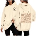 thumbnail image 4 of Hello Hunting Season Goodbye Boyfriend Hoodies for Women Fall Winter Long Sleeve Hooded Sweatshirt with Pockets Pullover Tops, 4 of 6