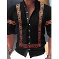 thumbnail image 1 of Camisa larga con cuello alto y botones con estampado de trébol de verano para hombre, ropa cómoda de diseñador para fiesta callejera a la moda para hombre, 1 of 6