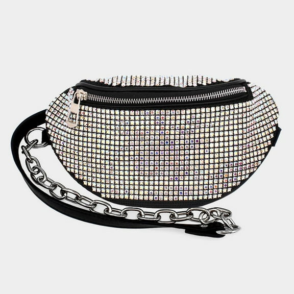 Bling Faux Leather Crossbody Bag